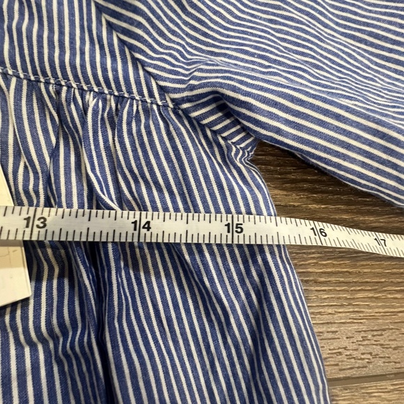 Vineyard Vines Girls Striped Ruffle Top New With Tags Blue/White Stripe Sz L - Picture 7 of 10